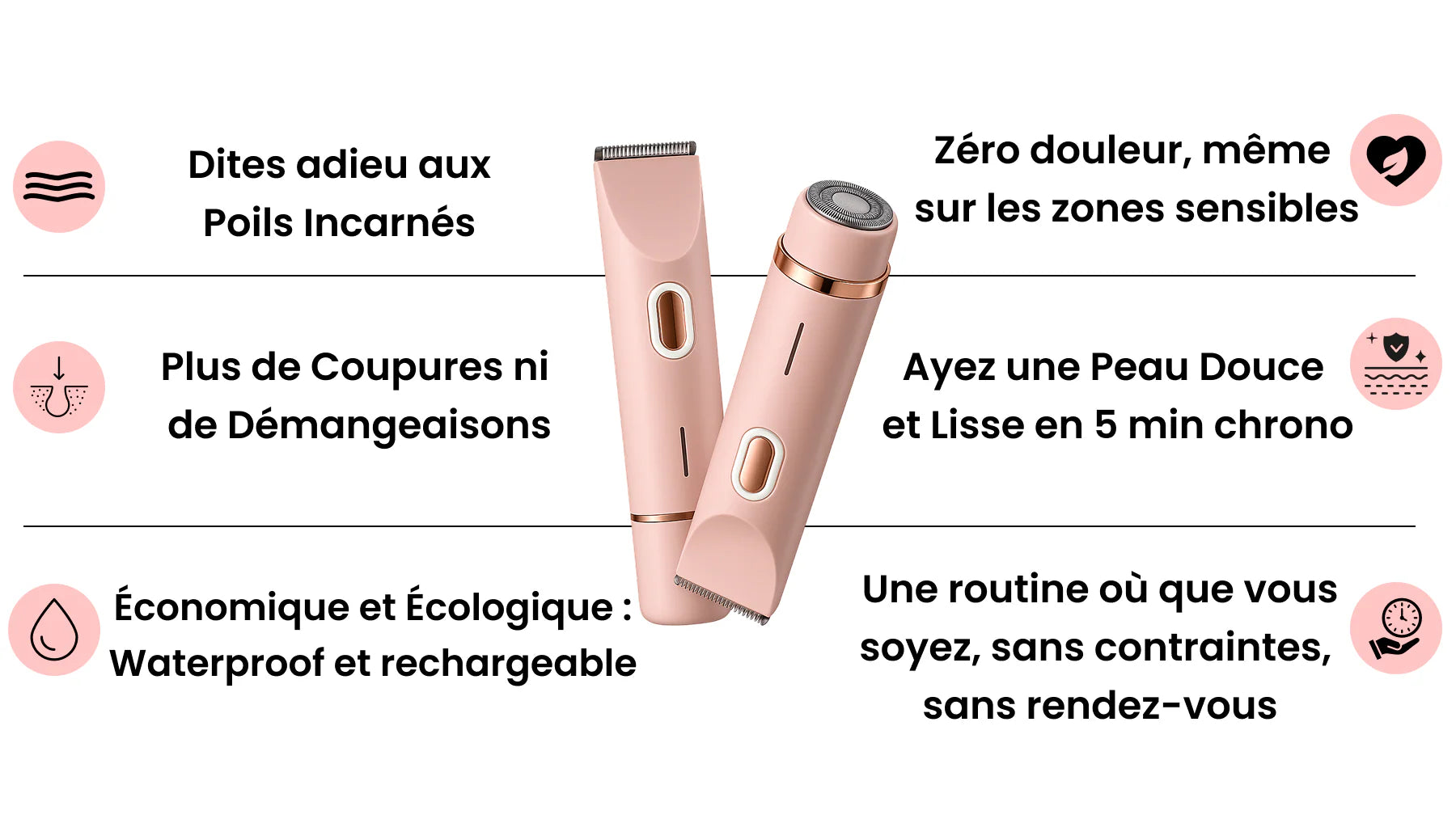 Design double tête corps + précision, texture premium